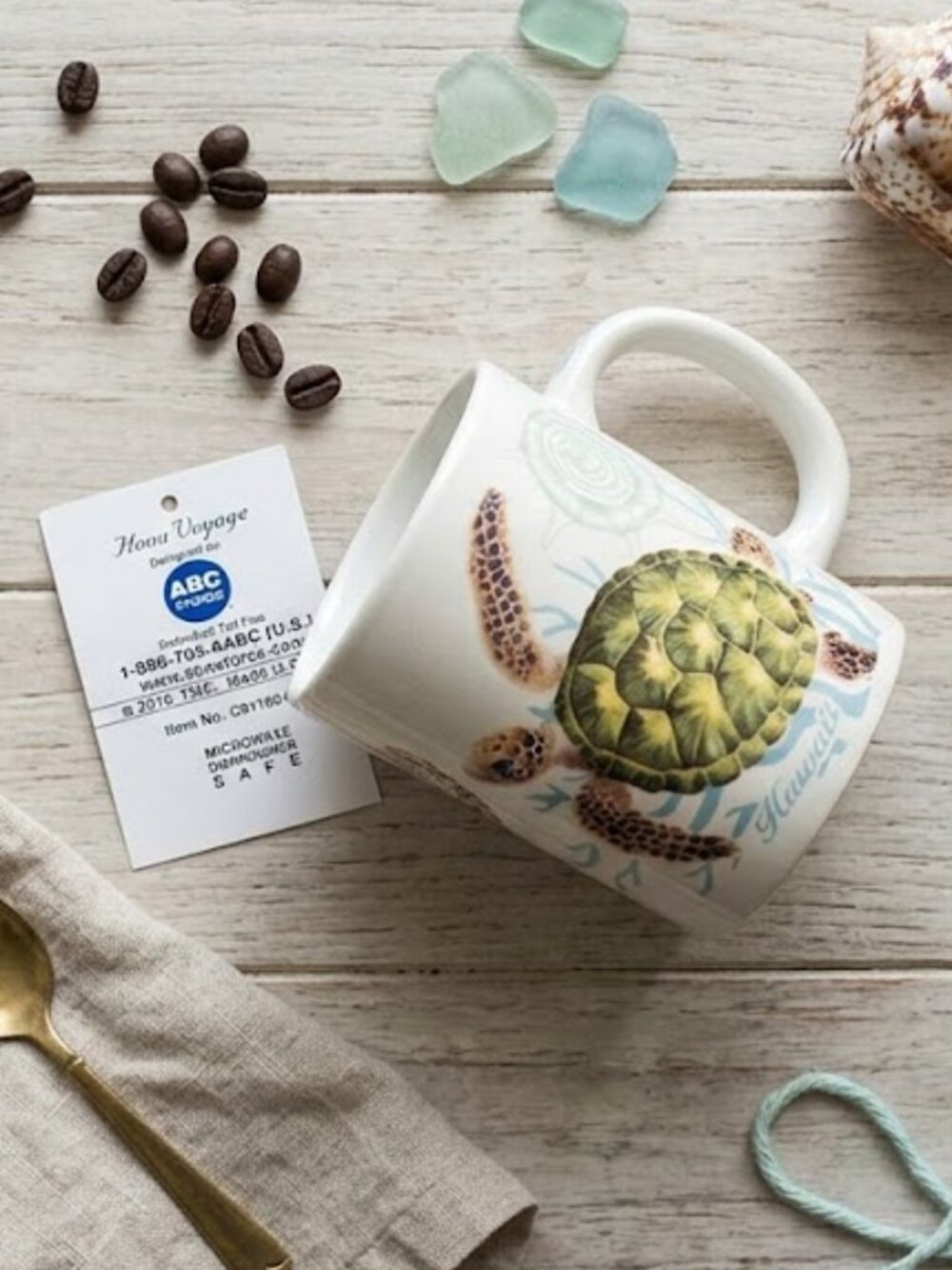 Hawaii Green Sea Turtle "Honu Voyage" Ceramic Coffee Mug | ABC Stores Souvenir